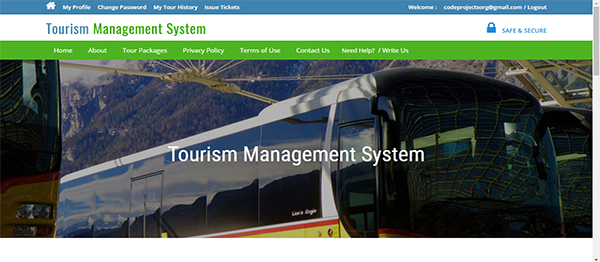 Tourism Management System in PHP